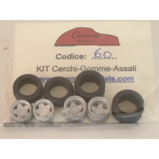 W43-60 set ruote per ferrari 5 razze per vari modelli corsa 330 412 365 512 ..ecc anni '60 '70 - scala 1:43